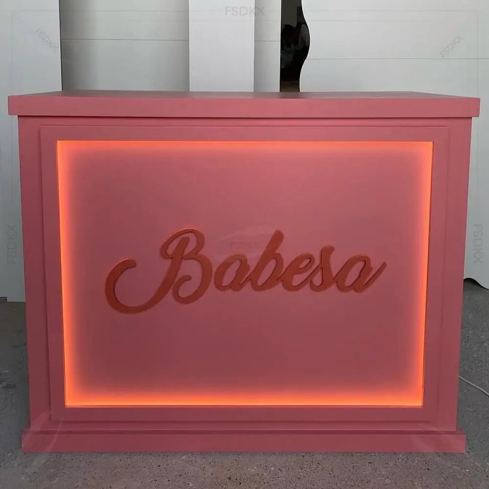 

FSDKX Pvc Acrylic Sweet pink Display Candy Carts for Wedding Party More Events Supplies