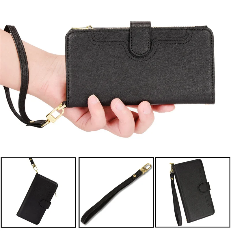 Luxury Zipper Wallet Flip Multi-card slot Leather Case For Sharp Aquos R8 Pro SH-51D SH-52D R 8 Magnetic Card Phone Bags Cover