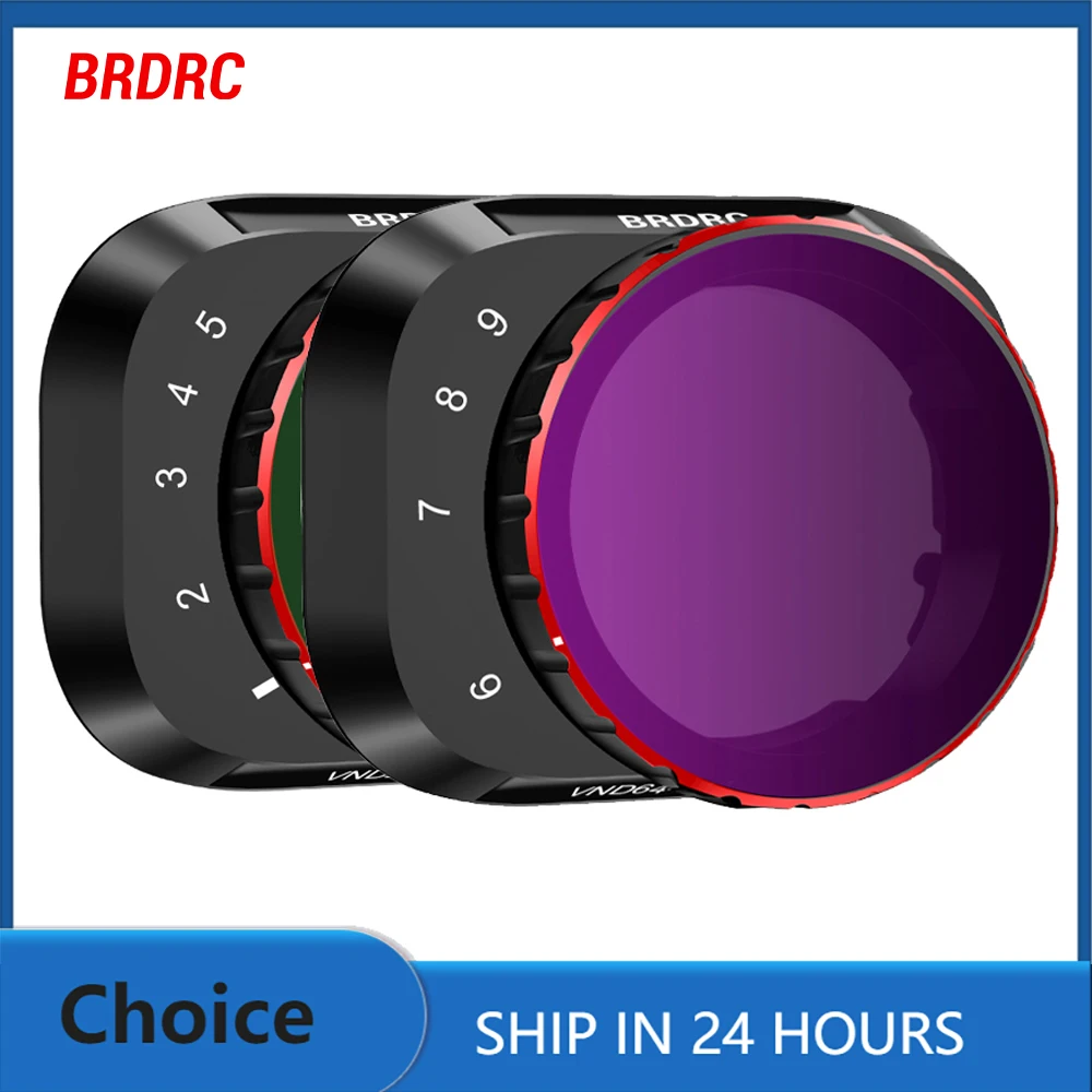 BRDRC VND Lens Filters for DJI Mini 4 Pro Drone VND4-32/64-512 Adjustable Optical Glass Variable ND Filters for Camera Accessory