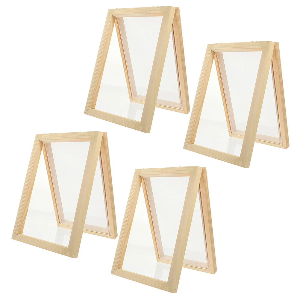 

4 Pcs Wood Frame Material Package Kids DIY Making Kit Photo Craft Tools Students Toys Educational Toy Handmade Paper