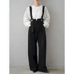 Combinaisons taille haute pour femmes, combinaisons respirantes, tenues une pièce, mode coréenne, pantalons à patte irréguliers décontractés
