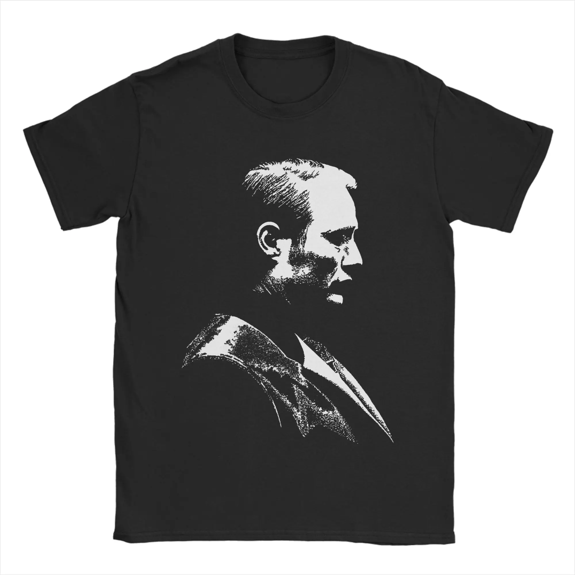 Hannibal Lecter Mads Mikkelsen T-Shirt for Men  Novelty 100% Cotton Tees O Neck Short Sleeve T Shirts Summer Clothes