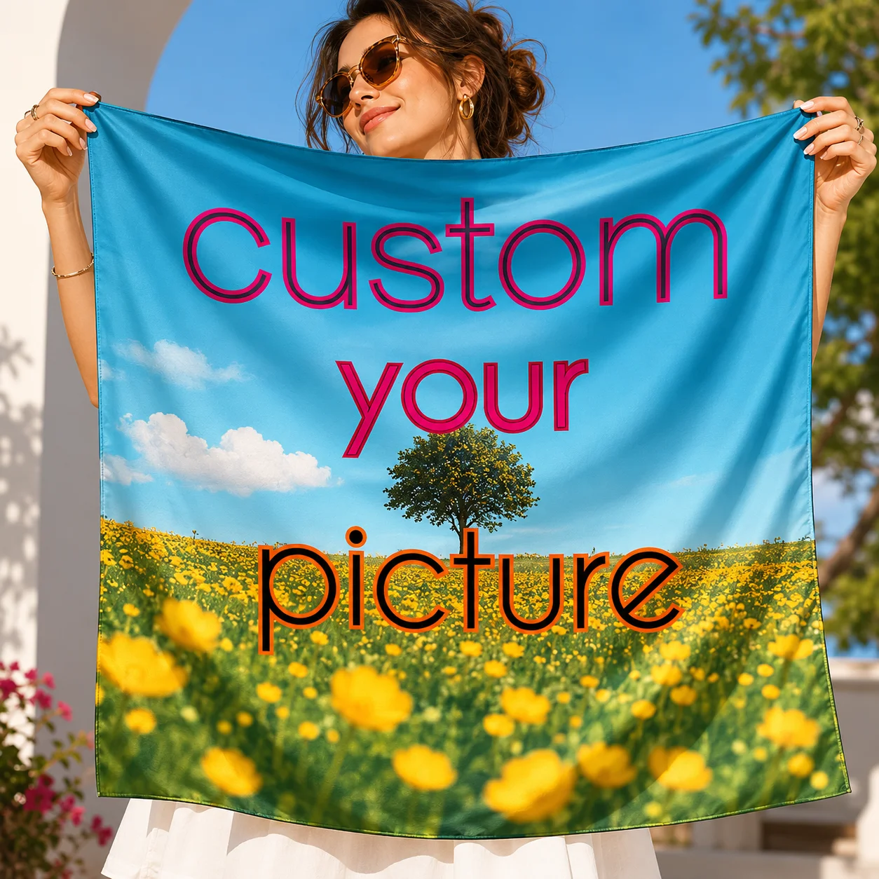 20 Pieces of Custom Single-Sided Digital-Printed Scarves Print Your Own Designs on the Soft Scarves Silk Scarves