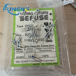 10Pcs D6X-A D6X-A-FS-01 SCHOTT SEFUSE Thermal Fuse 3 Pin Type Cutoff 139 Degree DC 12A 32V