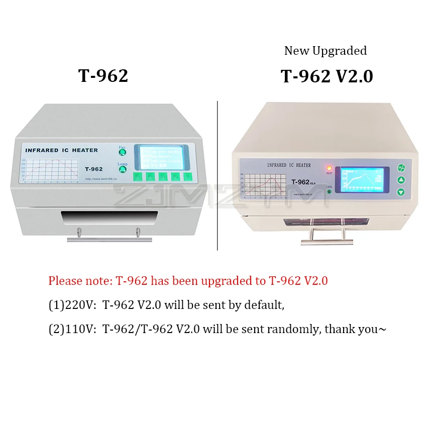 T-962赤外線icヒーターデスクトップ赤外線リフローはんだ機bga smd smtリワークはんだオーブンステーション180 × 235ミリメートル