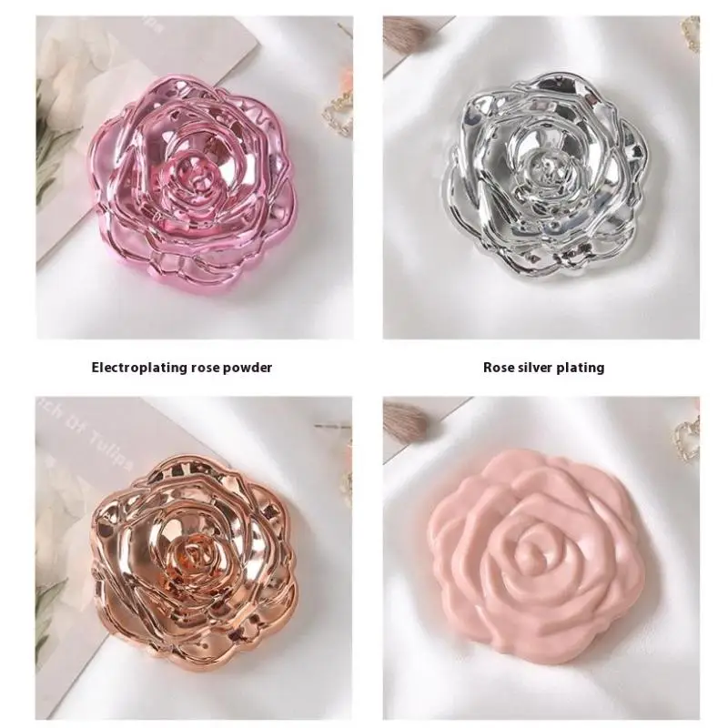 1 STKS Kleine Zak Make-upspiegel Compacte Cosmetische Schoonheid Tool Dubbelzijdige Handspiegels Draagbare Mini Spiegel Retro Rose Bloem