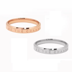 Couple Ring for Men Women Rose Gold Silver Color Titanium Steel Finger Accessories Charms Love Jewelry (GR413)