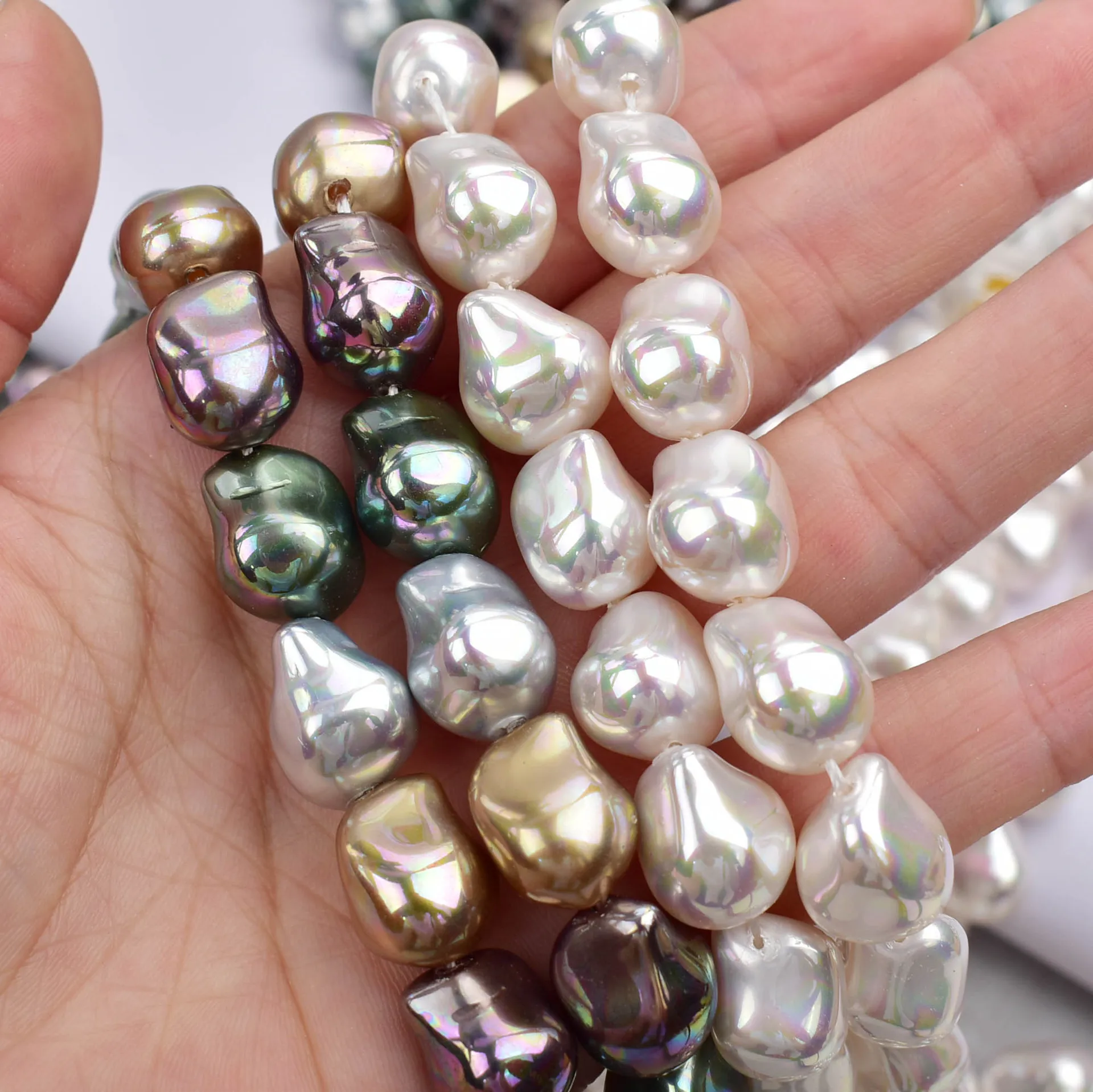 Baroque Pearl Alien Fish Tail Straight Hole Loose Pearl Imitation Pearl Jewelry Bracelet Accessories Handmade DIY Necklace