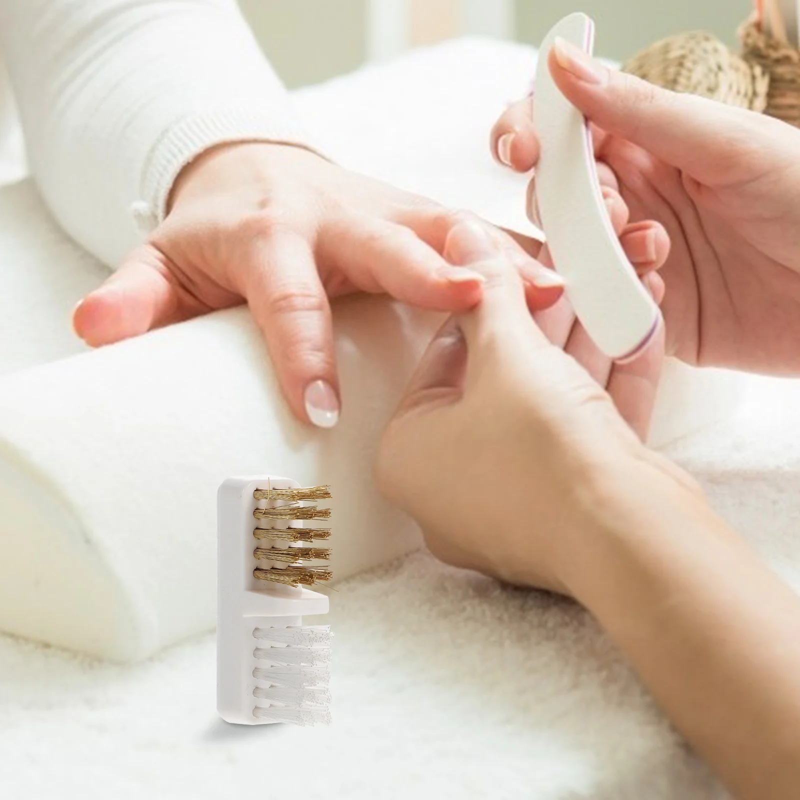 3 個の銅ネイルドリルビットクリーナーブラシネイルドリルクリーニングマニキュアツール研削ヘッド研磨塵除去