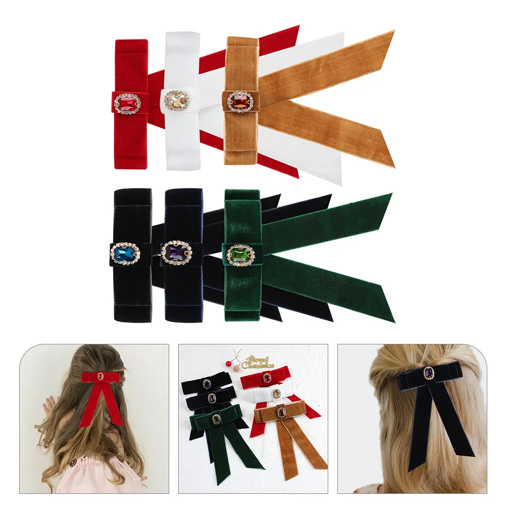 

6pcs Big Bow Clips Women Girls Back Barrettes Soft Hair Bows Holders Styling Tools For Occasions Hair Accessories
