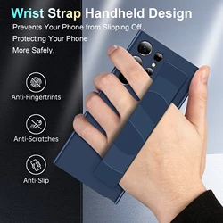 For Samsung Galaxy S23 S22 Ultra Plus S23Ultra Case Luxury Silicone Wristband Matte Shockproof Protection Plastics Hard Cover