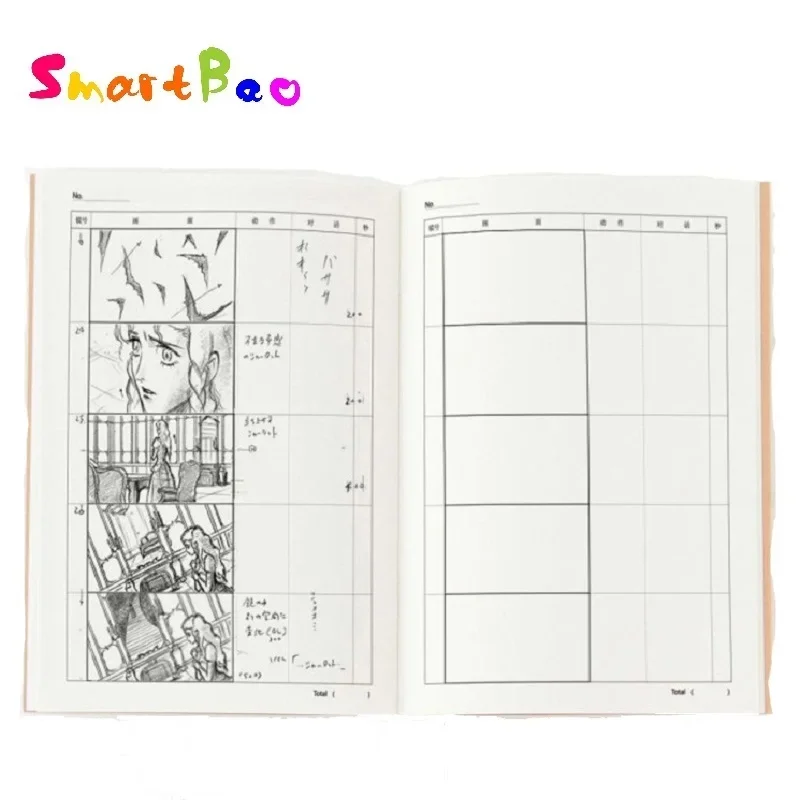 A4 Professional Animation Storyboard Template Sketchbook Notebook for Film Drawing Sketch and Plan Scenes Journal