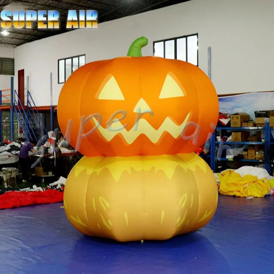 ของตกแต่งปาร์ตี้ฮาโลวีน ดีไซน์ใหม่ ฟักทองเป่าลมขนาดใหญ่ พร้อมไฟ สำหรับงานปาร์ตี้กลางแจ้ง