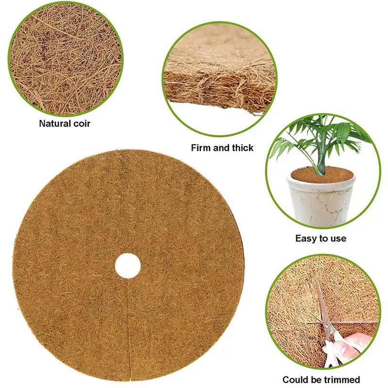 10PCS Coconut Fibers Mulch Ring Natural Coconut Fiber Tree Mulch Mat Coconut Shell Fiber Warm Moisture Cushion For Garden