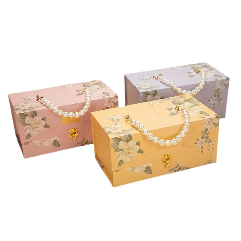 

1pc High-end Pearl Portable Gift Box Camellia Gift Box Wedding Birthday Party Bridesmaid Candy Box Baby Shower Party Candy Box