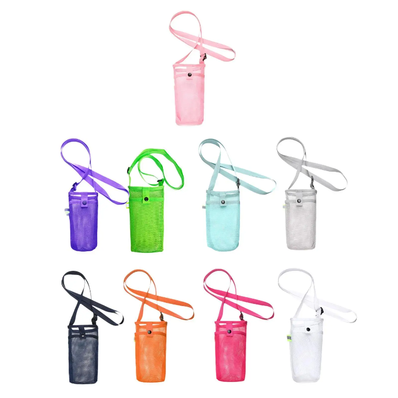 Water Bottle Holder Water Bottle Carrier Mesh Water Bottle Sleeve Water Bottle Beach Bottle Bag for Cycling Walking Gym