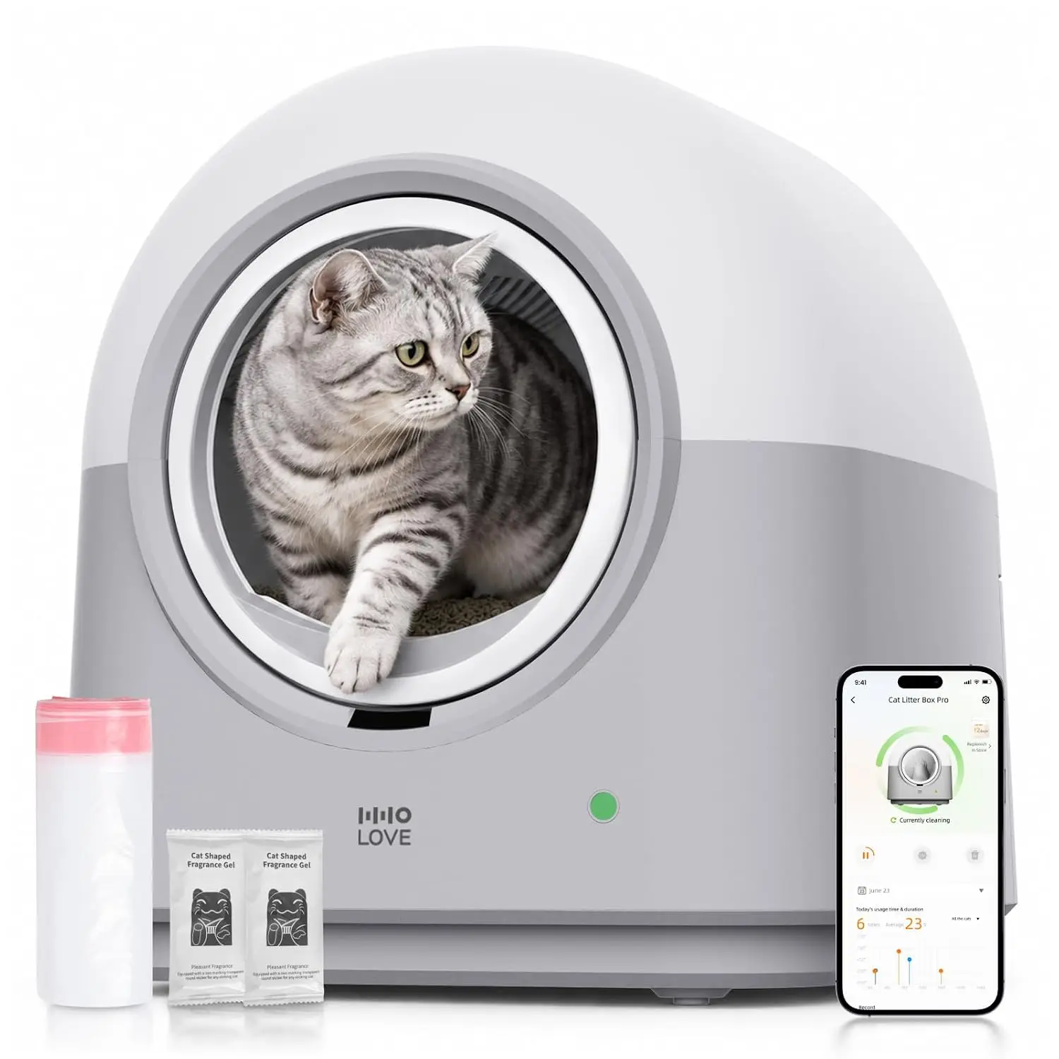 L2 Automatic Self Cleaning Litter Box Smart Robot Odor Control Litter Box,Safety Sensors Anti-Pinch,with APP Control Deodorizer