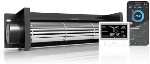 

AC Infinity AIRBLAZE T14 14-дюймовый вентилятор для камина с Wi-Fi и контролем температуры