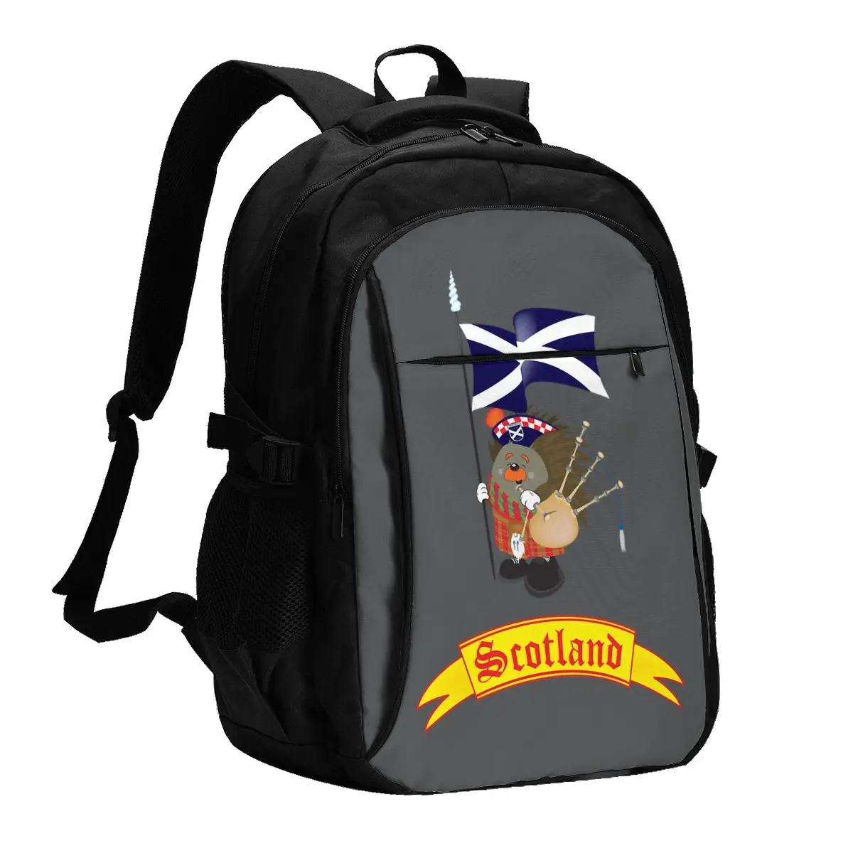 Greetings From Scotland Usb Backpacks Fashion Tote Travel Hiking Usb Port Notebook Bags