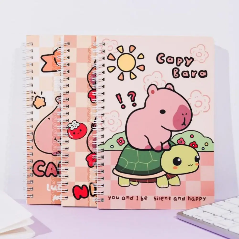 Mini Portable Notebook A5 Capybara Notebook Capybara Line Inner Pages Coil Notebook Cute Cartoon Small Notepad Friend