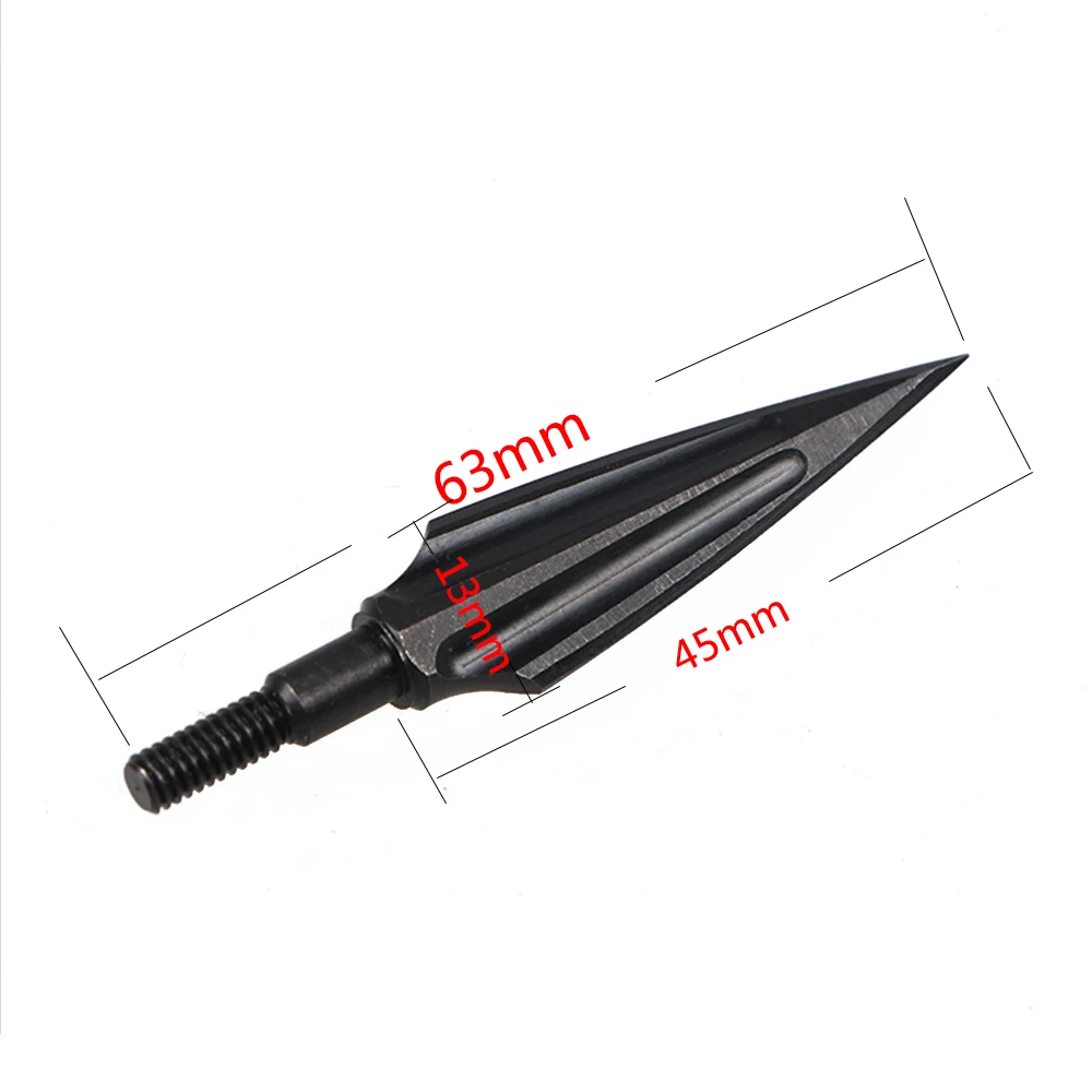 Toparchery 6/12/24pcs Carbon Steel Arrowheads Archery Broadheads Hunting Arrow Heads For Carbon Arrows Aluminum Arrows