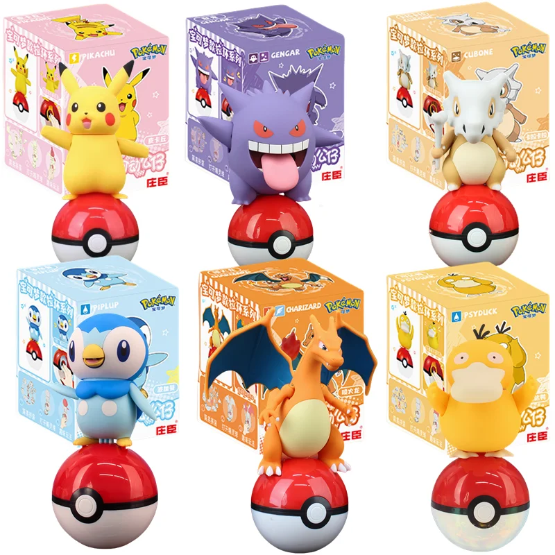 

Original Pokemon Pikachu Charizard Action Figure Gengar Snorlax Piplup Clockwork Action Movable Model Children Birthday Gifts
