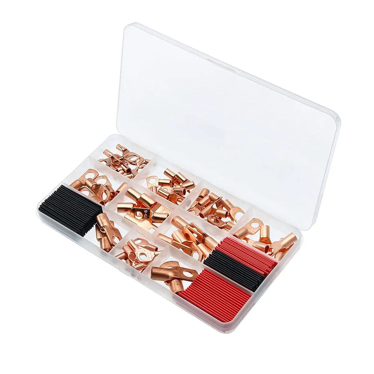 120Pcs Copper Wire Lugs AWG2 4 6 8 10 12 with Heat Shrink Set Battery Cable Lugs Battery Cable Ends Ring Terminals Connectors image 5