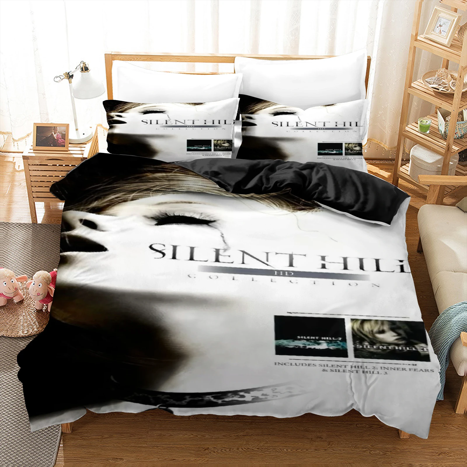 2026 New Return -To S-Silent H-Hill Printed Bedding Set Cozy Duvet Cover King Queen Single Size Birthday Gift Bedroom Decoration