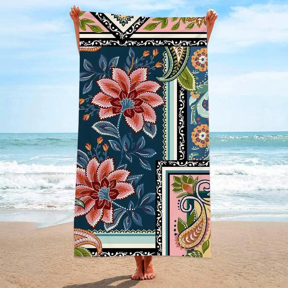 Double-sided Velvet Microfiber Beach Towel Absorbent Quick-drying Bath Towel Wholesale Beach Towel Swimming Bath Towel