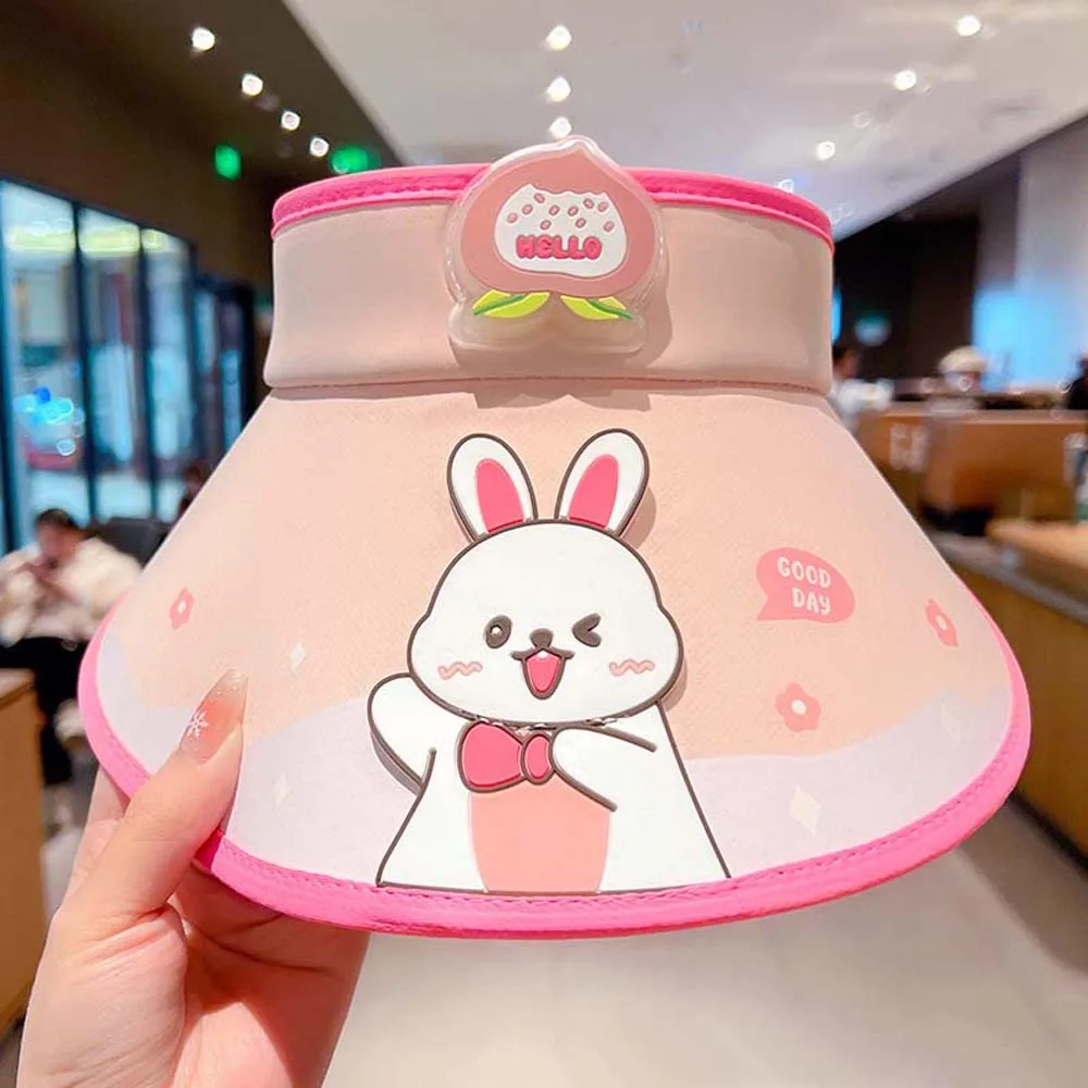 Cartoon Rabbit Bunny Children Sun Hat Panda Dinosaur Will Emit Light Kids Sunscreen Empty Top Cap UV Protection