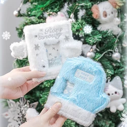 M5 Cute Gloves Plush Photocard Album Fluffy Kpop Photocard Holder for 3 Inch Idol Card Photo Albums with Mini Pendant Note Book