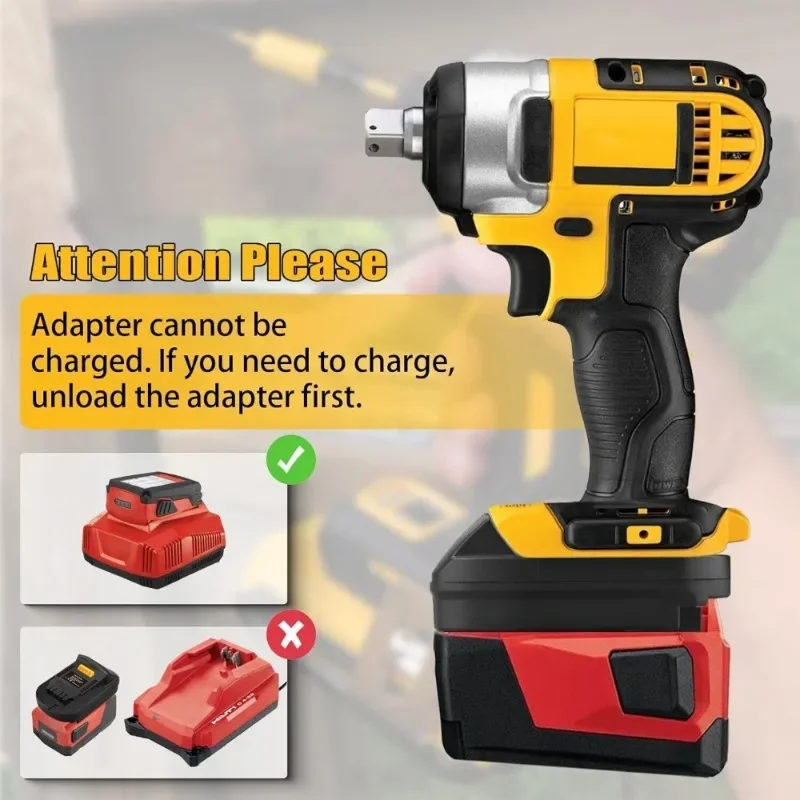 HLT22DW Battery Adapter Converter Fits for Hilti 22V Li-Ion Battery Convert To for DEWALT Lithium Battery,for DEWALT Power Tool