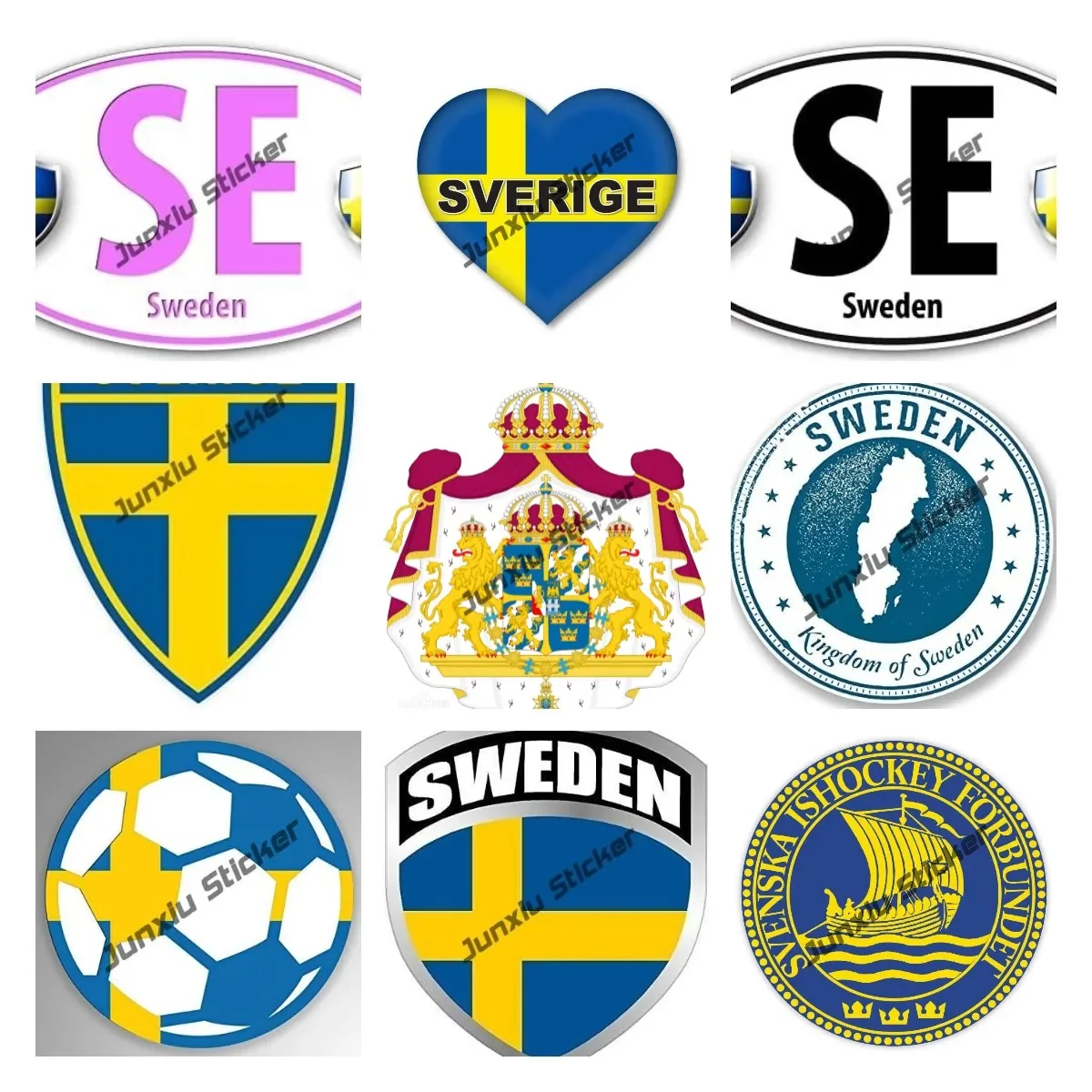 

Sweden Country Code Flag SE Decal Sverige Stamp City Shield Travel Patriotism Creative Stickers Car Accessories Decoration