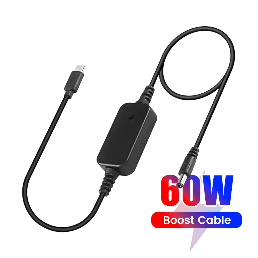 60W USB C To DC Power Boost Cable Type C To DC Fast Charging 5V/9V/12V/15V/20V Boost Cable Adapter For Wireless Router TV BOX