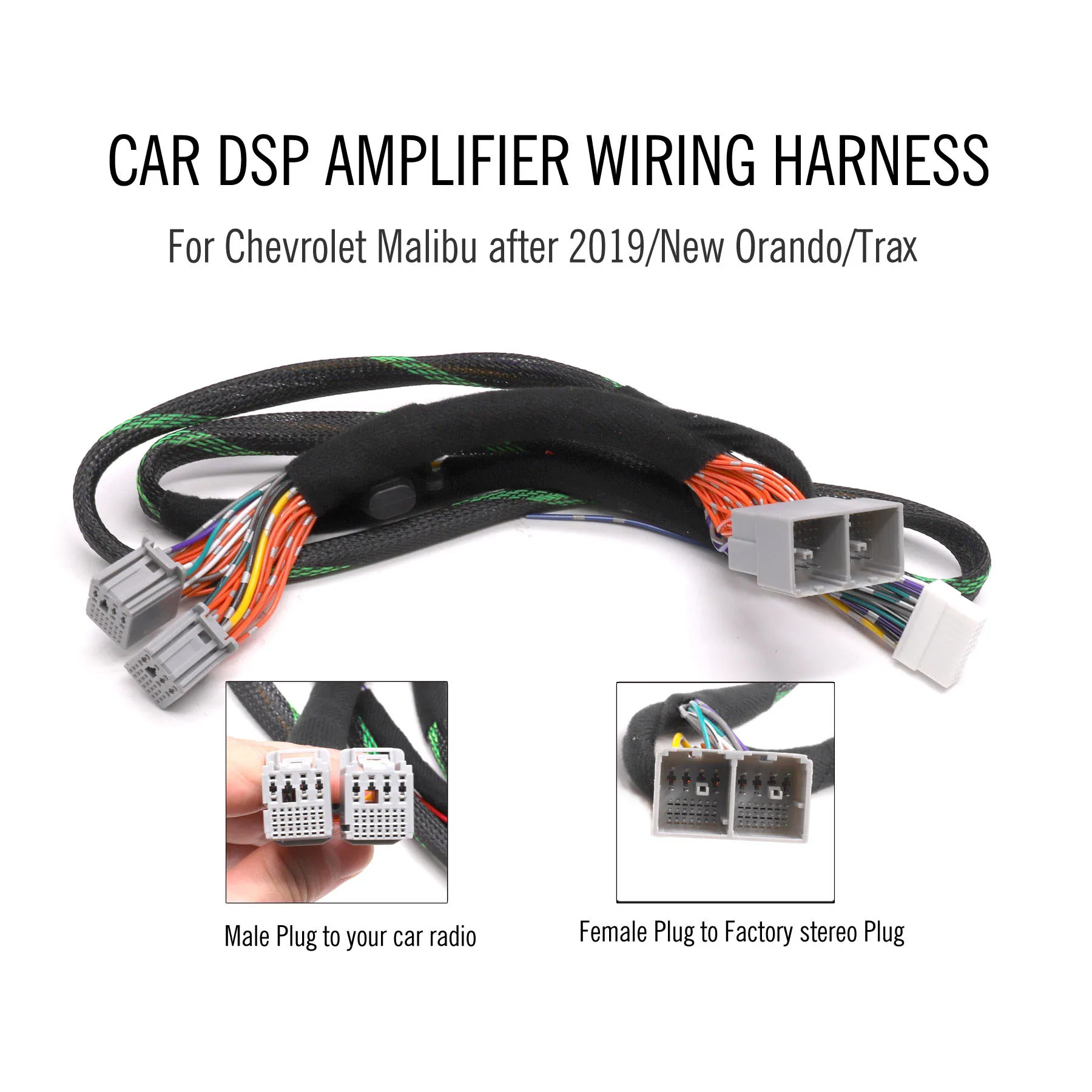 PUZU #81 4channel Car DSP amplifier plug and play harness cable for chevrolet malibu trax orlando and so on