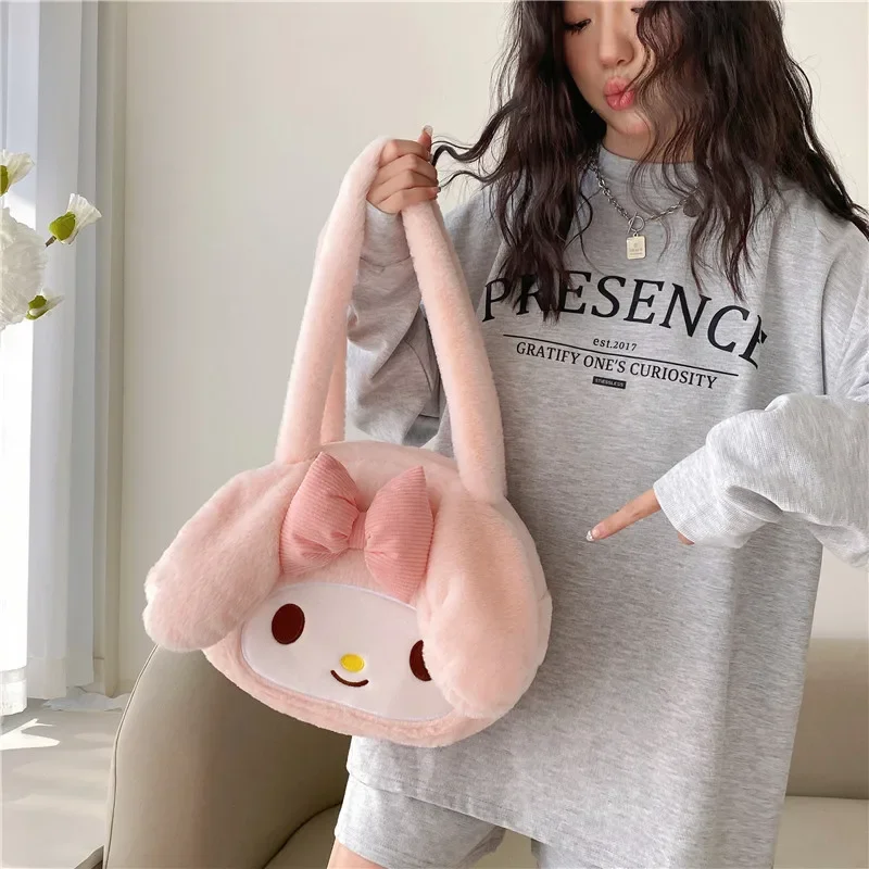 

Sanrio My Melody Plush Shoulder Bag Kuromi Handbag Cinnamoroll Plush Bag Kawaii Woman High Capacity Plushies Tote Bagpack Gifts