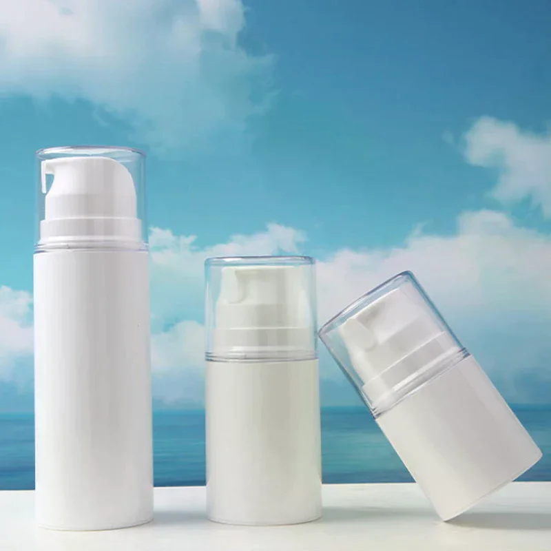 1Pcs 30/50/100ml Portable Travel Empty Airless Pump Jar Cream Dispenser Refillable Leak Proof Cosmetic Bottle Storage Container