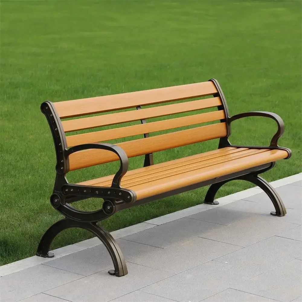 Metal Wooden Benches Seating Outdoor Park Patio Garden Furniture for Park and Garden Seating