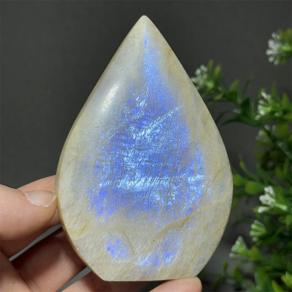 Natural Gem Moonstone Blue Light Free Form Torch Mineral   Quartz Home Decoration Energy Therapy Spiritual Meditation Gem