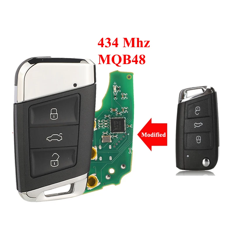 

jingyuqin New Modified 434MHZ MQB48 Remote Car Key Control For VW Volkswagen Passat Variant Magotan B8 Superb Skoda A7 2015-2020