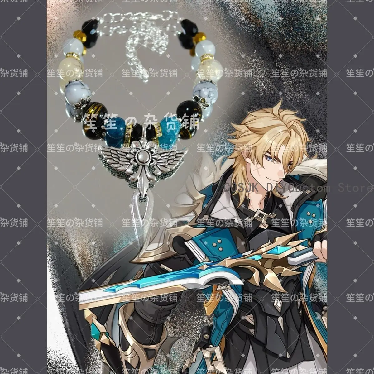 

Game Genshin Impact Varka Anime Handmade Cosplay Bracelet Beads Pendant Bracelets Phone Strap Props Accessories Birthday Gifts