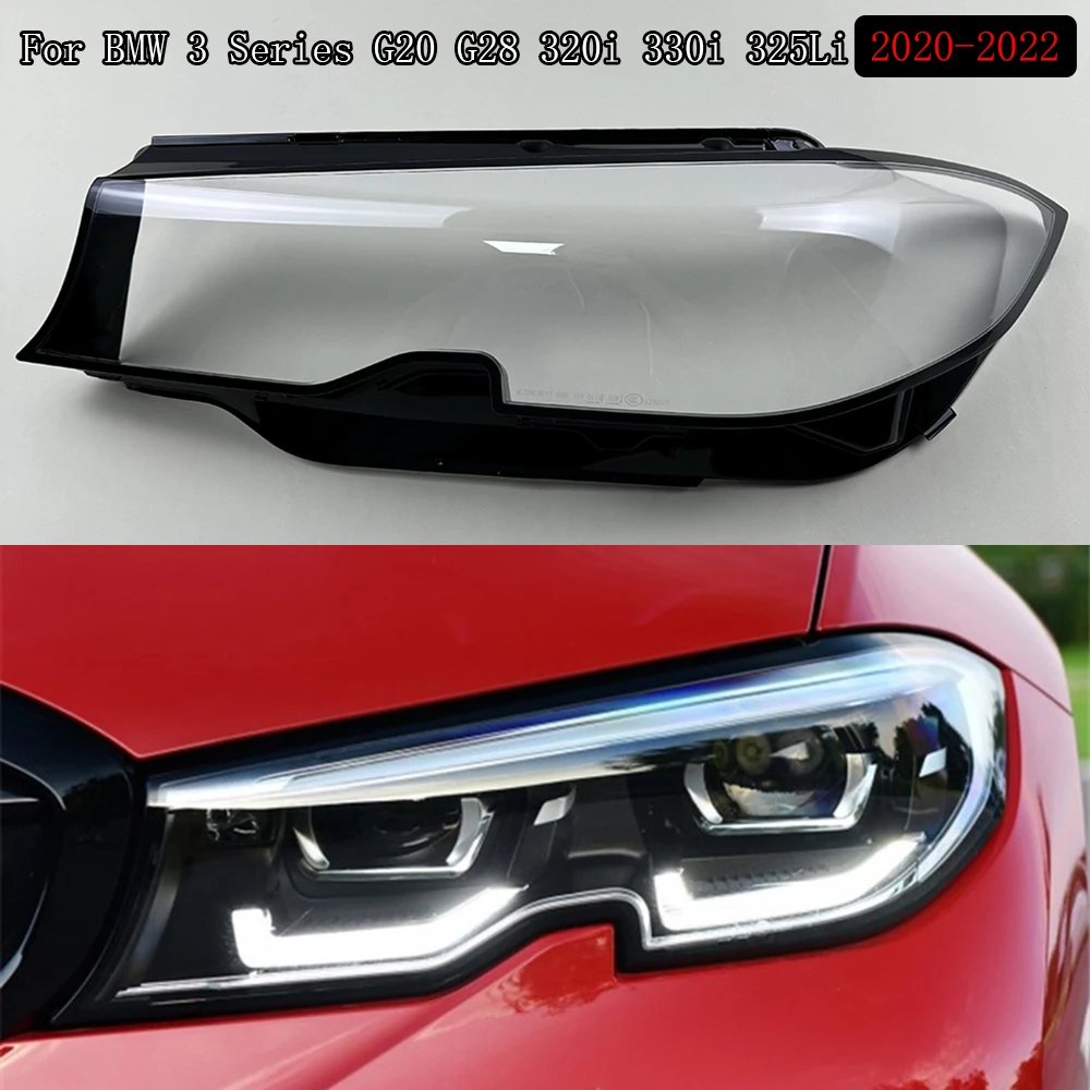 

For BMW 3 Series G20 G28 320i 330i 325Li 2020 2021 2022 Car Front Headlight Cover Lamp Caps Lampshade Auto Head Light Lens Shell