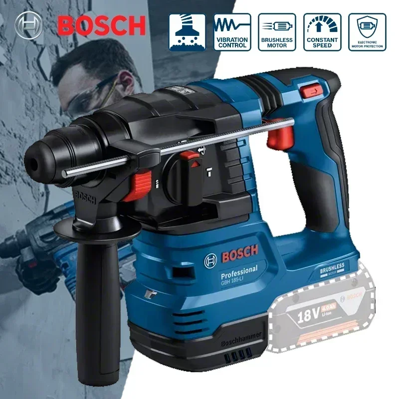 BOSCH GBH 185-LI Rotary Hammer Impact Drill Bare Tool SDS PLUS 18V Rechargeable Concrete Electric Hammer Power Tool