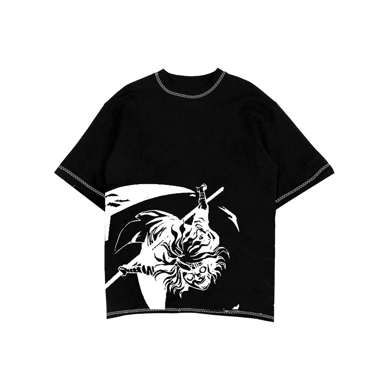 Summer Hip hop Men Gothic Harajuku Anime Loose Men Women T Shirt Black Casual Short Sleeve Graphics Print T-Shirt Tops y2k emo