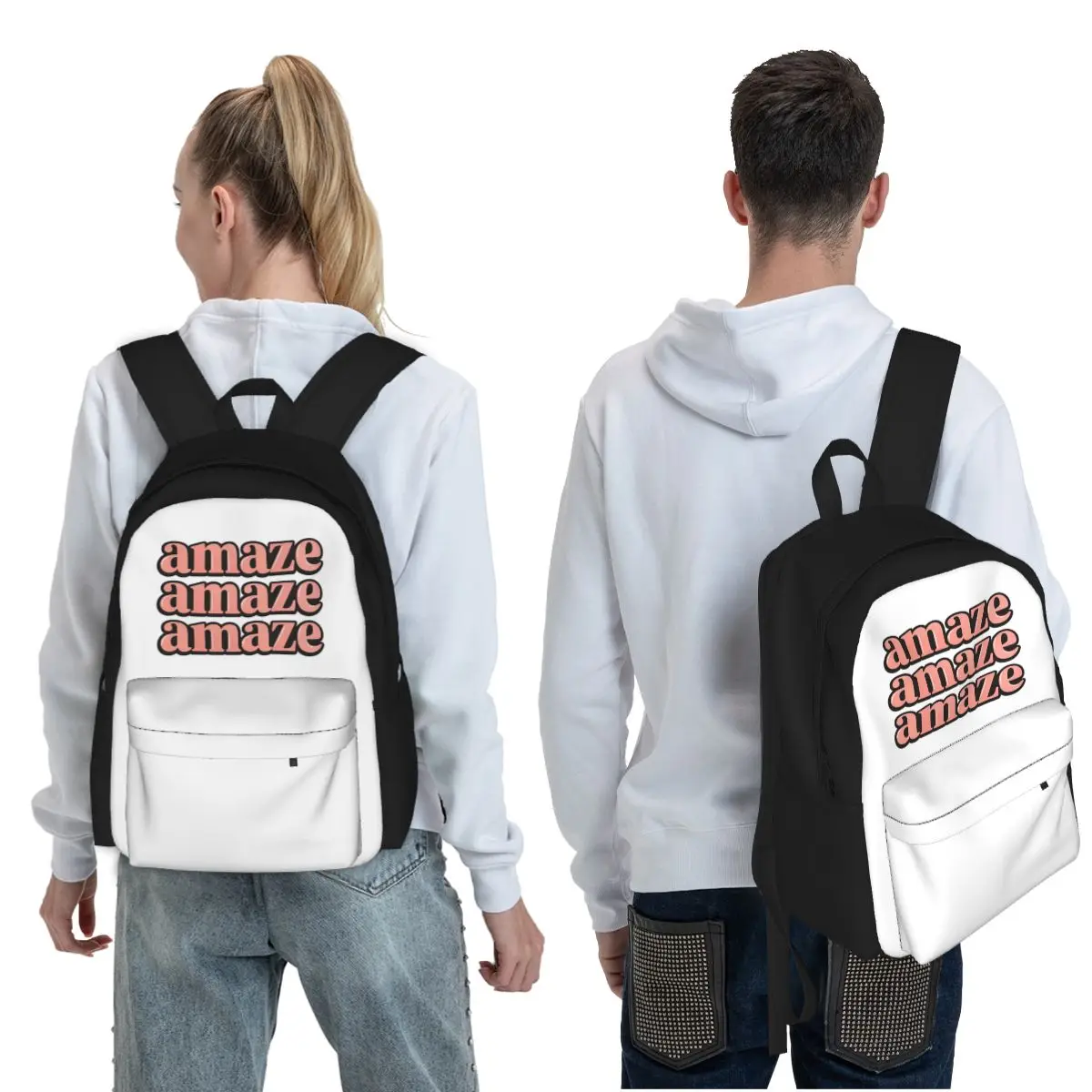 Amaze Amaze Amaze Bold Retro Design Student Backpack School Bag Hiking Travel Daypack Boys Girls Fashion Bookbag Shoulder Bags