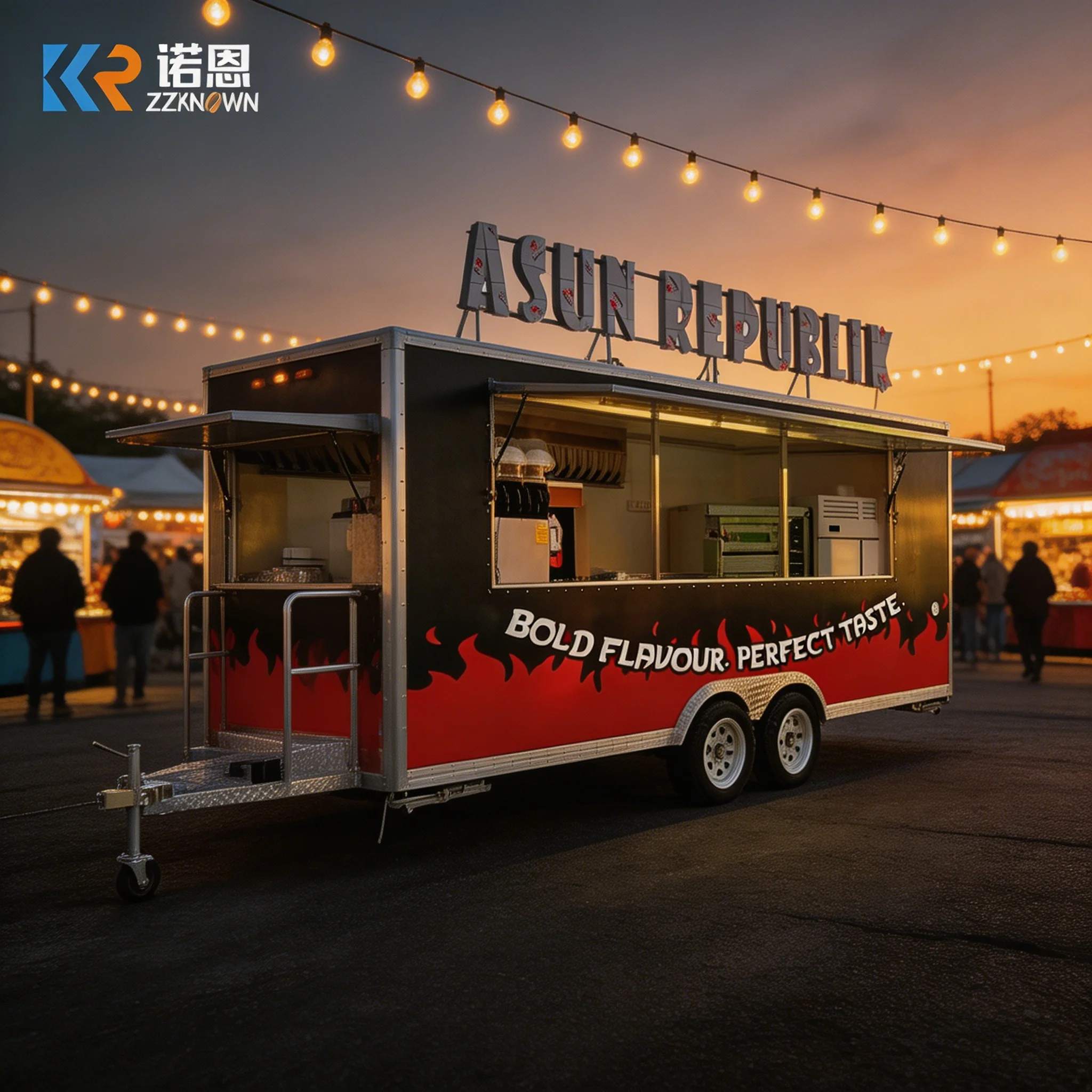 

Minimalist Fashionable Outdoor Food Trailer with Flexible Mobility for Street Food Catering