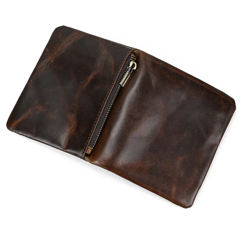 Men's RFID Cowhide Card Holder Wallet with Coin Purse description 14