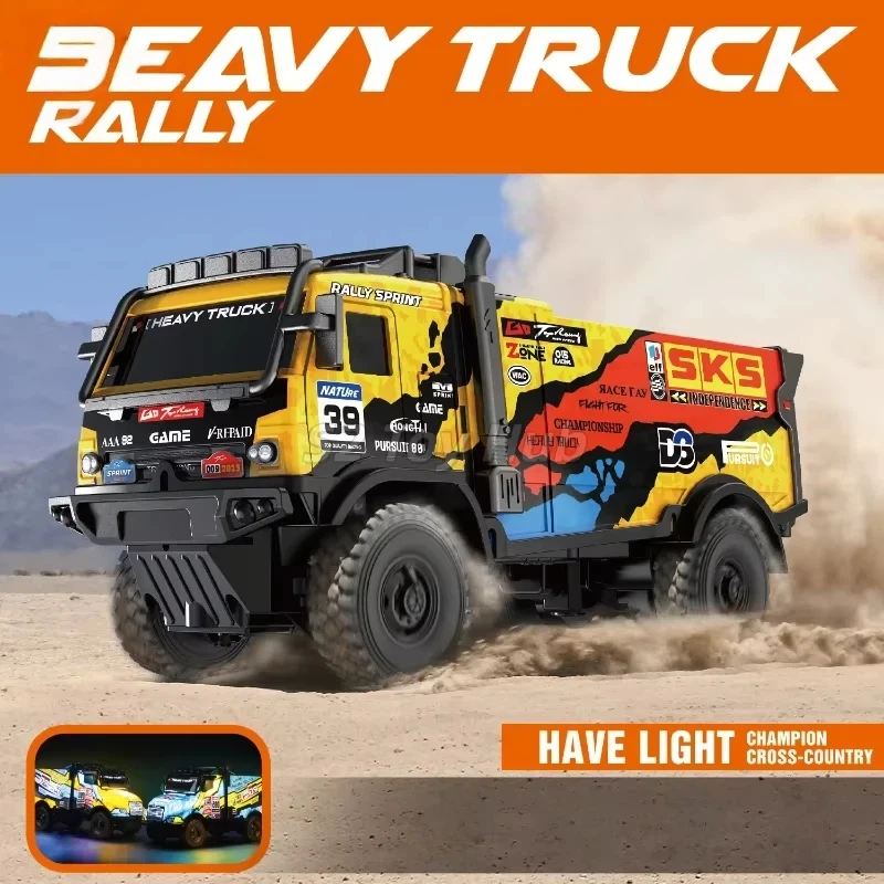 

1:35 Scale RC Heavy Duty Rally Truck with Large Tires and LED Lights Remote Control Off Road Vehicle Gift for Kids Boys