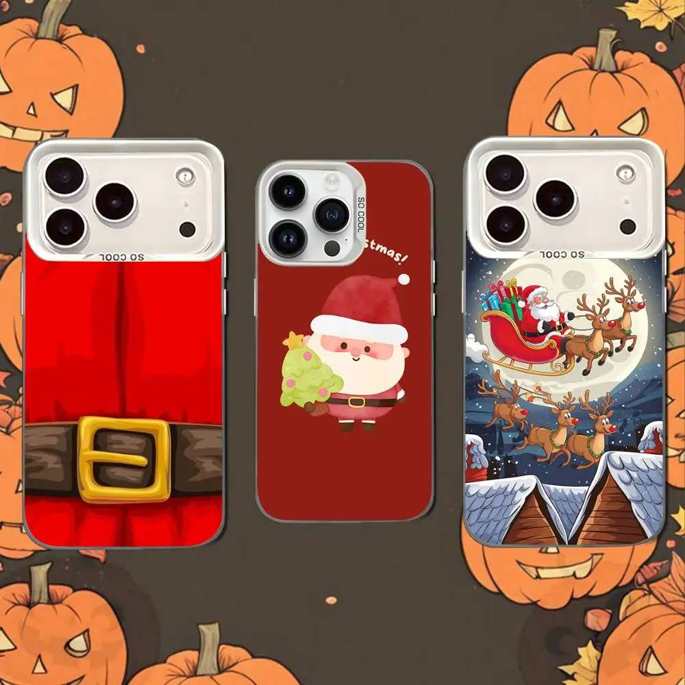 

S-Santa C-Claus Tree-ES Phone Case For iPhone 15,16,17,13,14,12,11,Pro,XS,Max,Plus,Mini,SE White Candy Matte Shockproof Cover