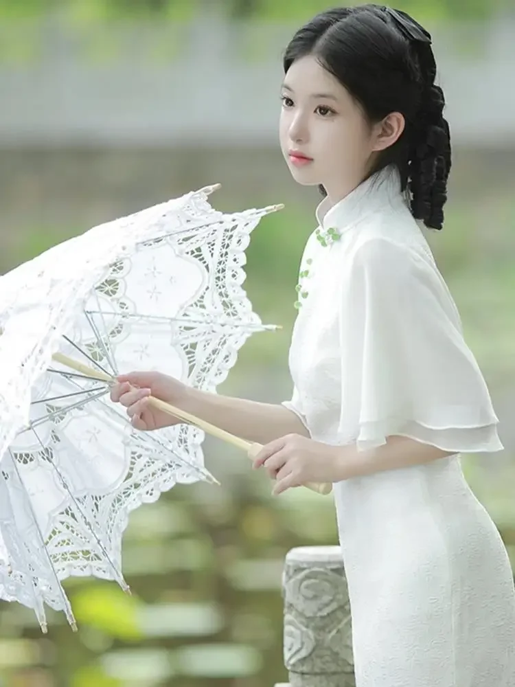 Lolita French Retro Lace Umbrella Children's Princess White Lace